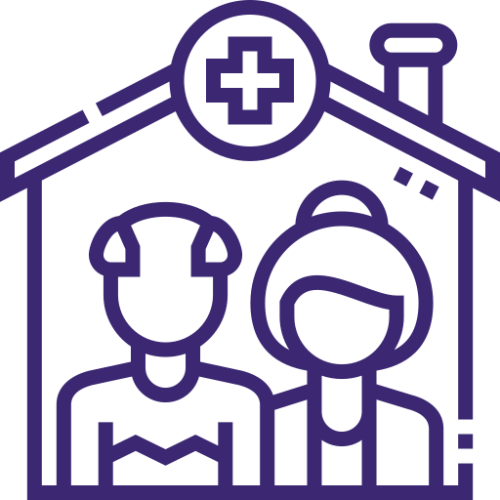 Ikona domu z opieką medyczną dla seniorów