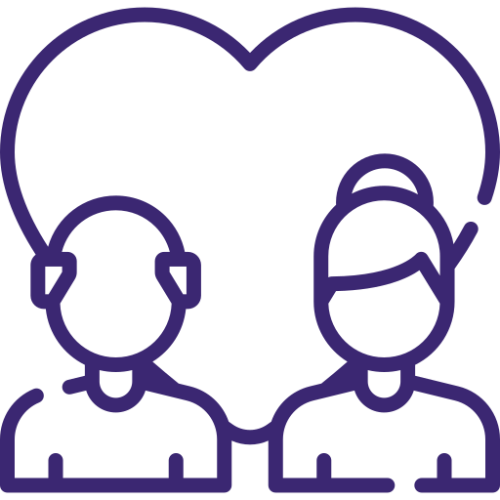 Ikona serca symbolizująca troskliwą opiekę nad osobami starszymi