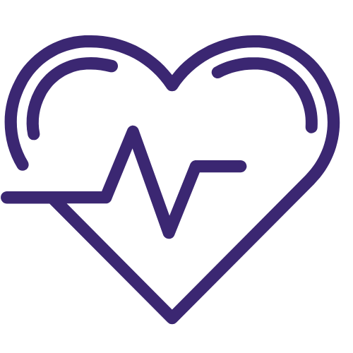 Ikona serca z linią życia – zdrowie i bezpieczeństwo seniorów